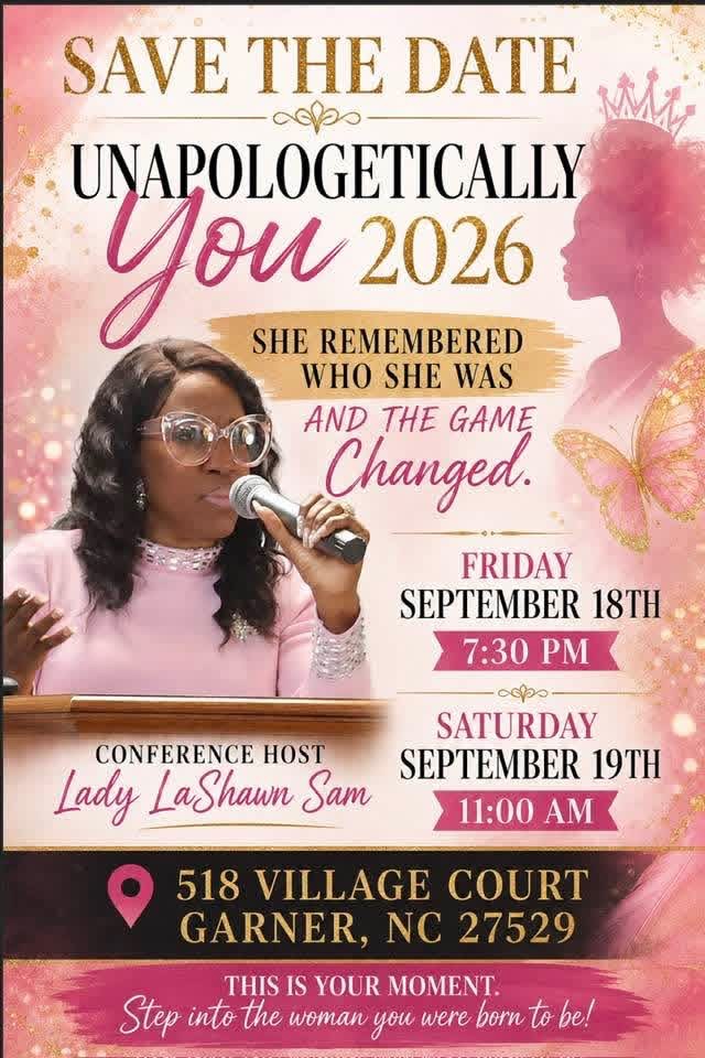 Unapologetically You 2026 women's conference save the date flyer